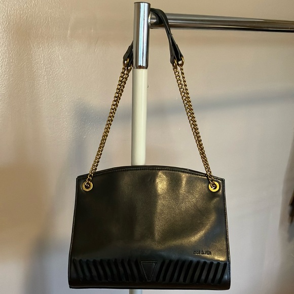 Stylish Parisian Leather Black Bag by French brand Nat & Nin - Picture 2 of 9